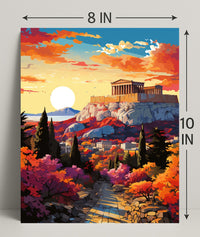 Sunset Over The Acropolis Poster