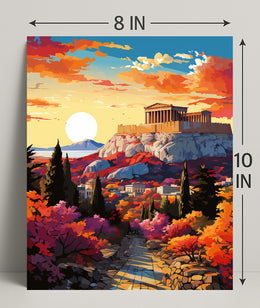 Sunset Over The Acropolis Poster