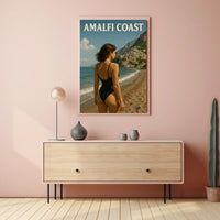 Amalfi Coast Escape Poster Wall Art Coastal Decor Travel