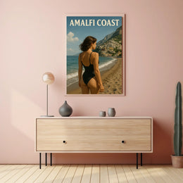 Amalfi Coast Escape Poster Wall Art Coastal Decor Travel