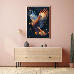 Majestic Eagle in Flight Autumn Art Poster