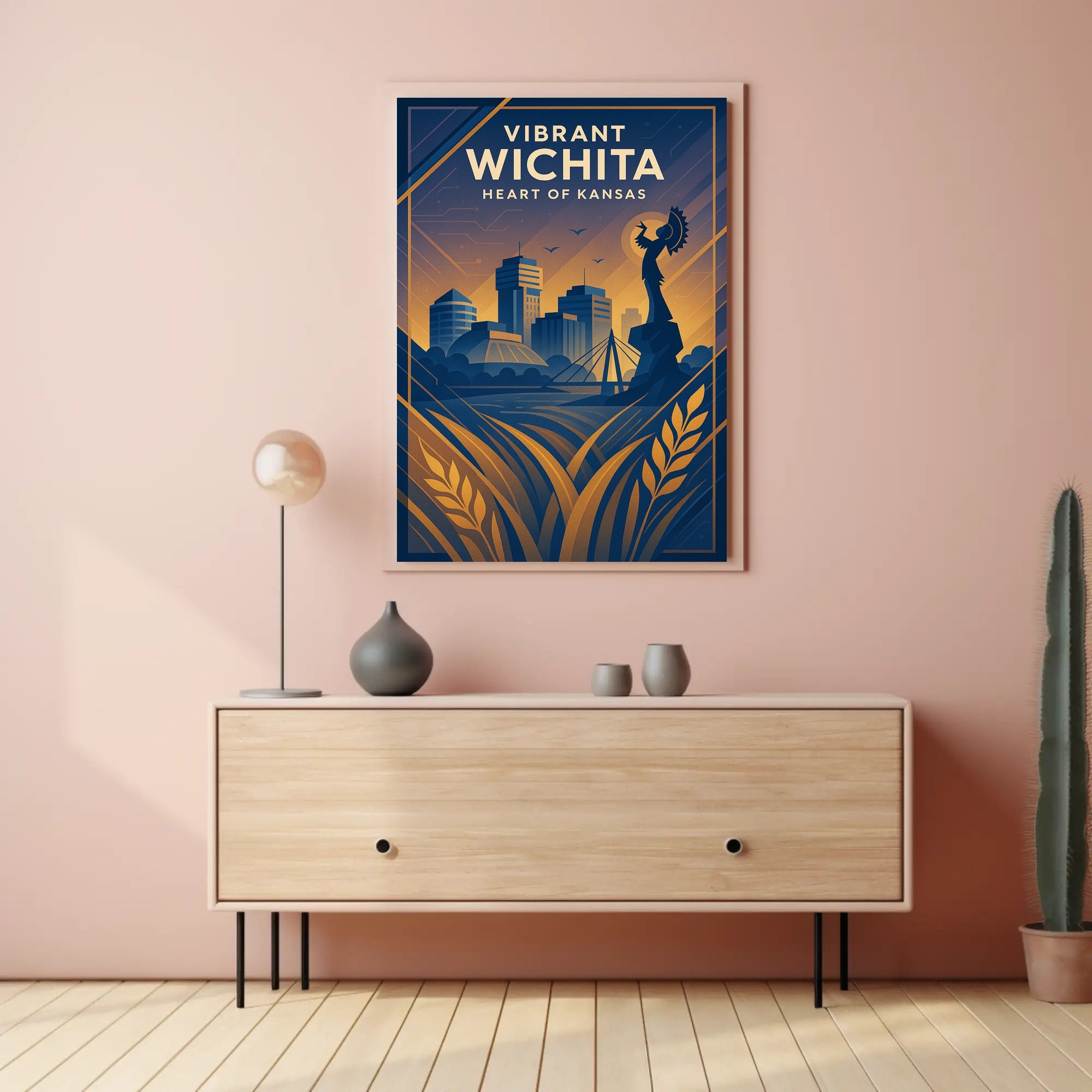 Vibrant Wichita Modern Cityscape: Urban or Cityscape Poster PosterGoat