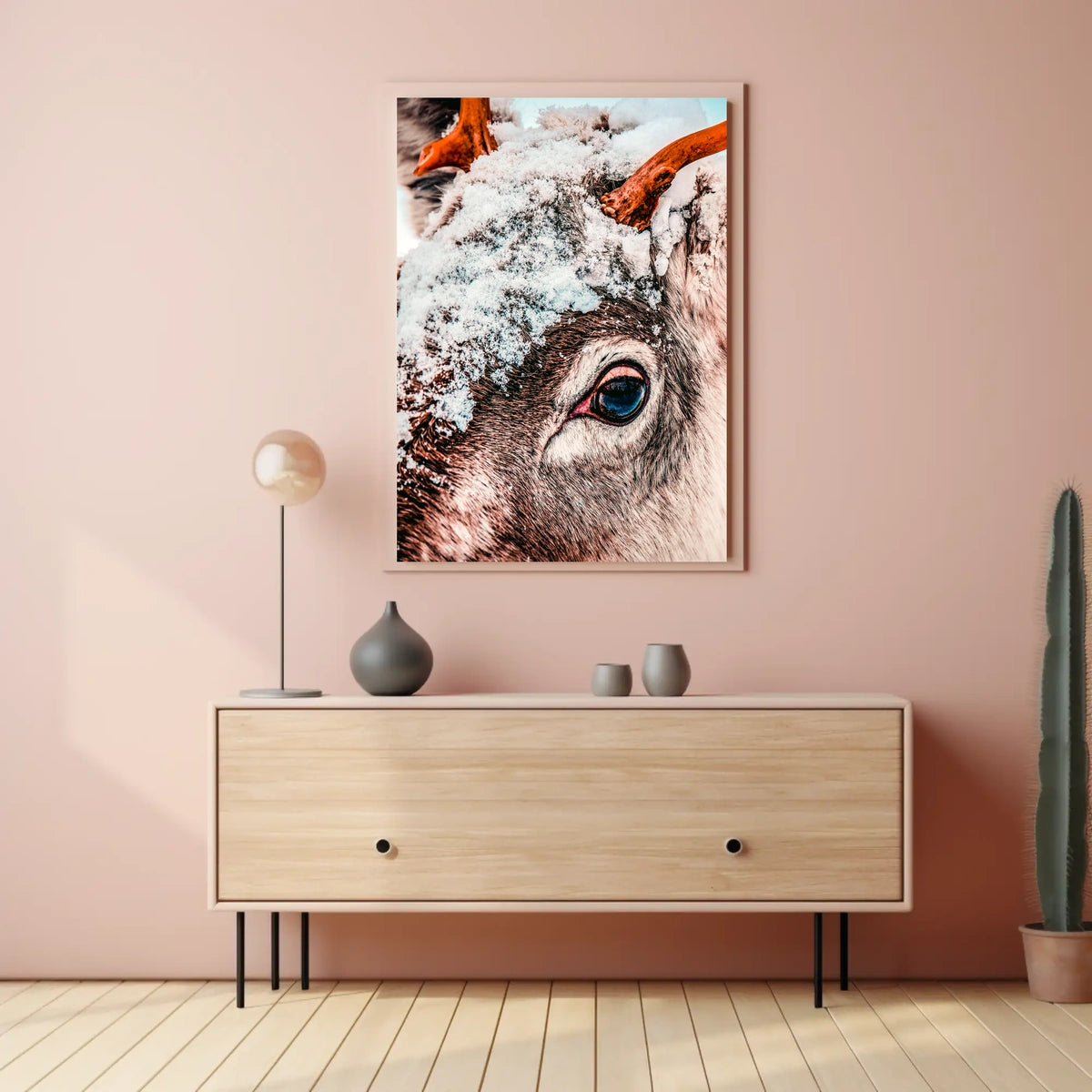 Winter Serenity: Photorealistic Reindeer in Snowy Landscape