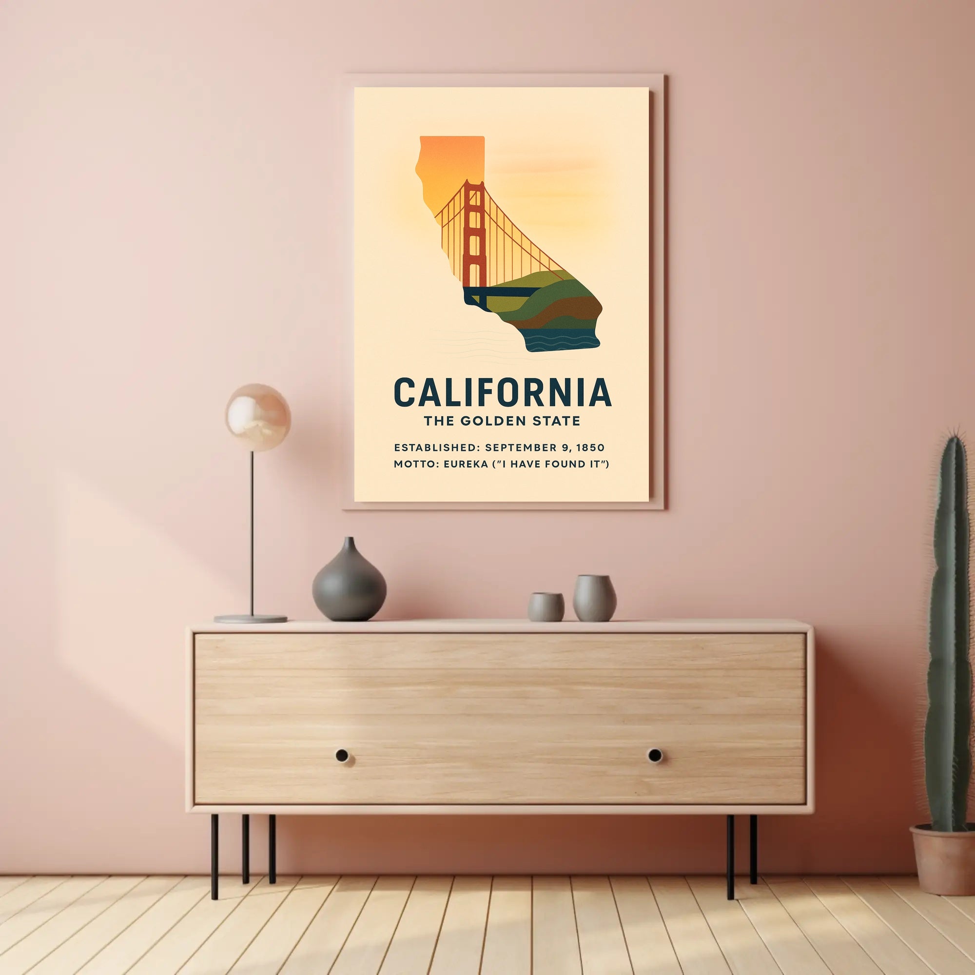California Vintage Style Art Poster - Cultural or Heritage Poster