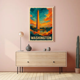 Washington Monument At Sunset Poster