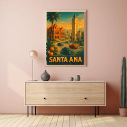 Santa Ana Nostalgic Travel Poster