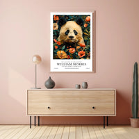 William Morris-Inspired Panda Floral Art - Artistic Poster