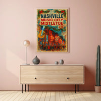 Nashville Music City Mistletoe Poster