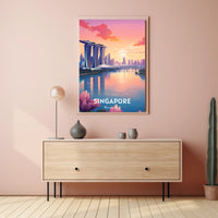 Singapore Sunrise Over Marina Bay Sands Urban or Cityscape Poster