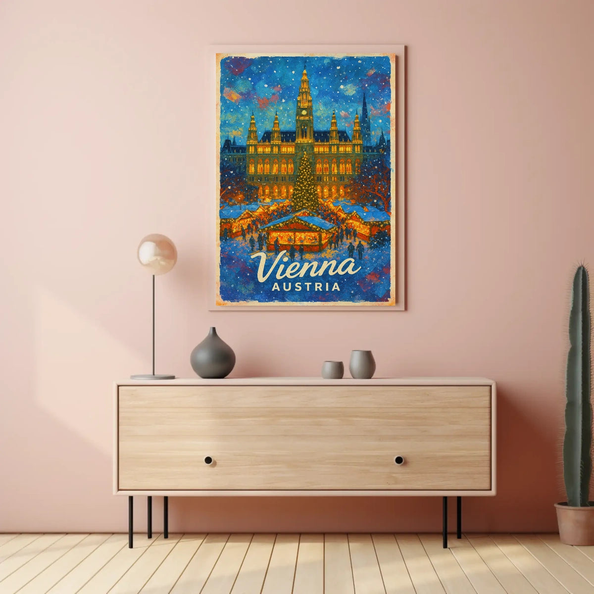 Vienna Winter Wonderland Timeless Cityscape Artistic Decor Enthusiasts Vintage Urban Poster