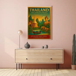 Thailand Travel Landscape Temples Markets Poster
