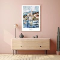 Picturesque Coastal Town in Hvar Travel Poster PosterGoat