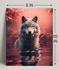 Majestic Wolf In Enchanted Waters Poster PosterGoat
