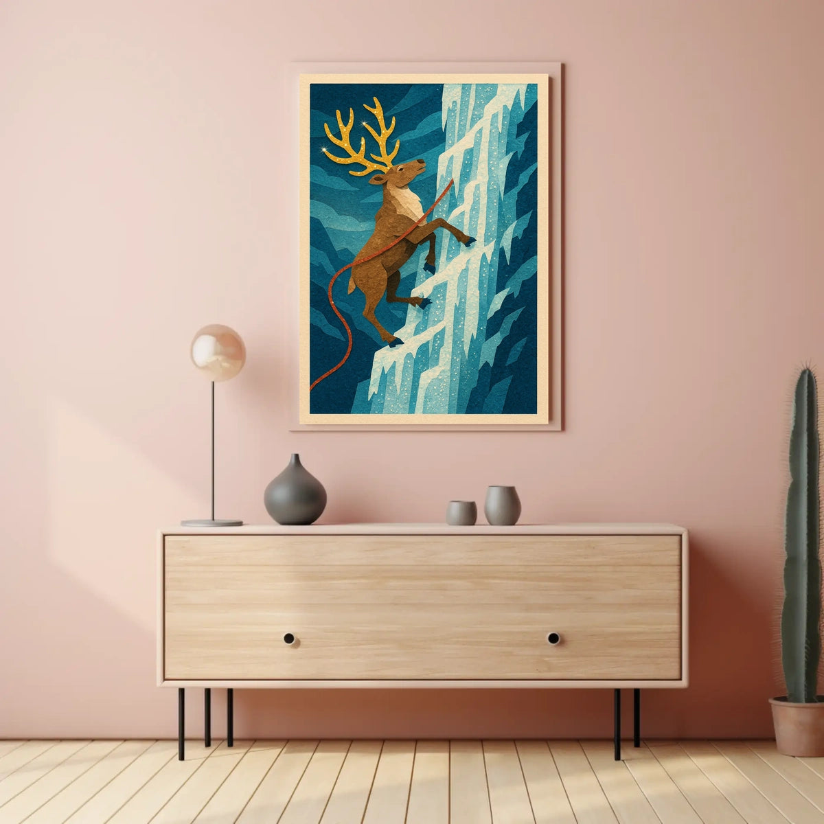 Climbing Caribou Adventure Poster