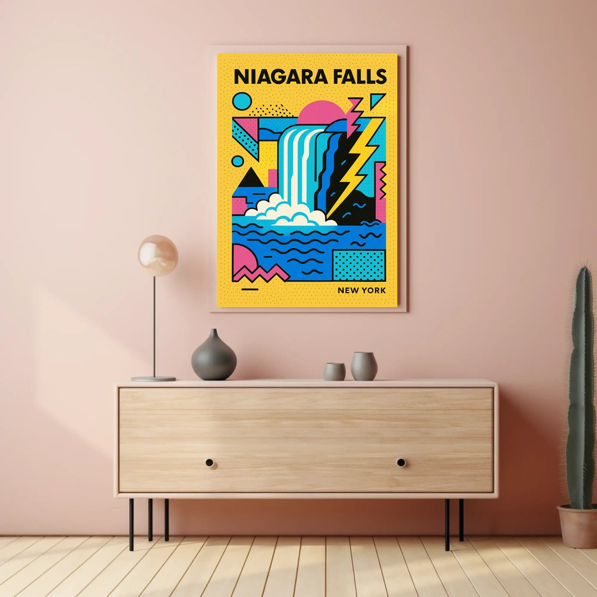 Niagara Falls New York Modern Abstract Poster