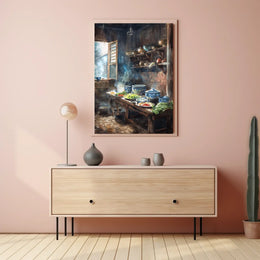 Vintage Cityscape Art Deco Style Poster