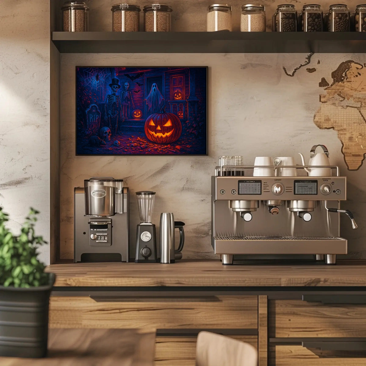 Haunted Halloween Night Gothic Digital Painting Dramatic Mood Wall Art Decor Lovers Poster