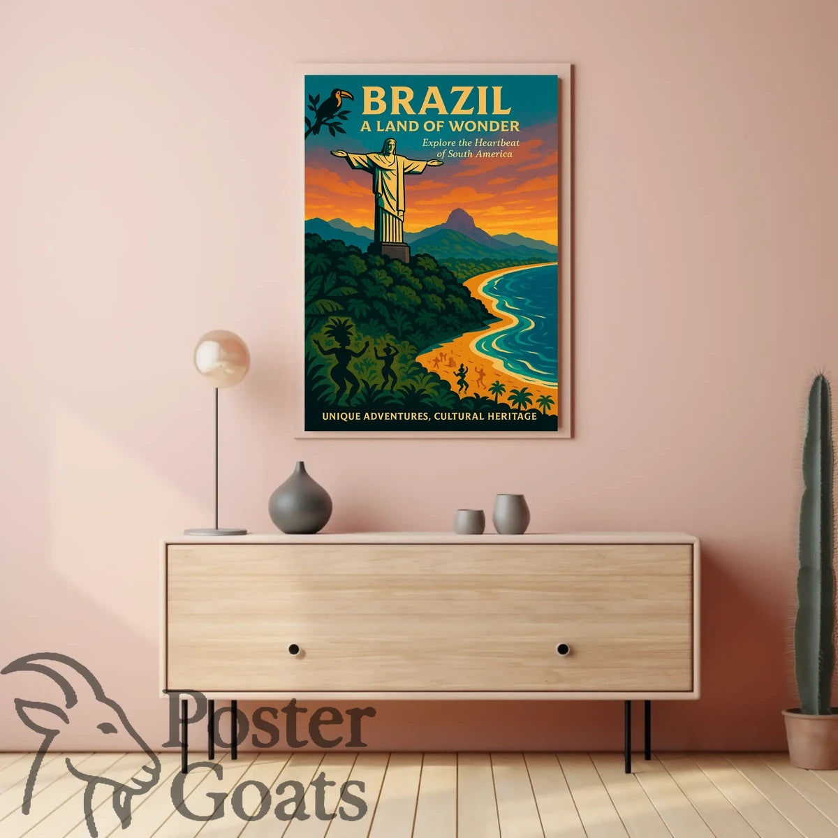 Brazilian Adventure Vintage Travel Poster