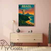 Brazilian Adventure Vintage Travel Poster