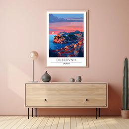 Dubrovnik Sunset Coastal Beauty Travel Poster