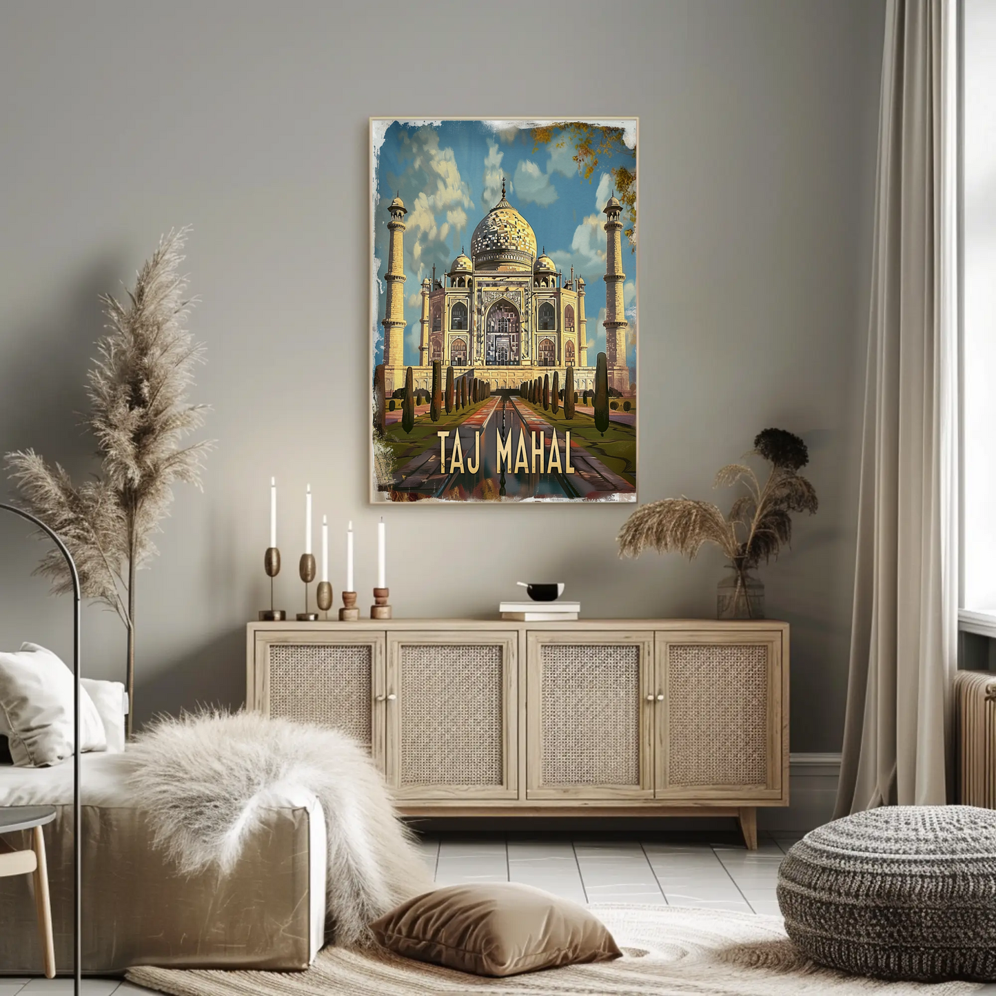 Taj Mahal India Monument Travel Poster