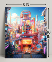 Neon Cityscape Poster