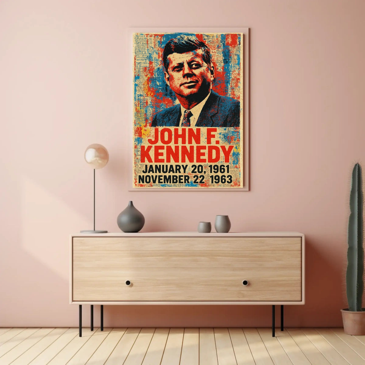 John F. Kennedy 35th President of the United States Street Art Mashup Poster