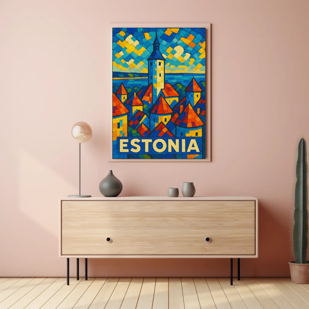 Estonia Mosaic Art Poster