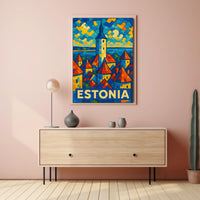 Estonia Mosaic Art Poster