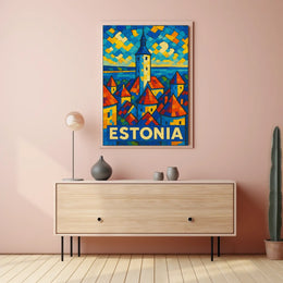 Estonia Mosaic Art Poster