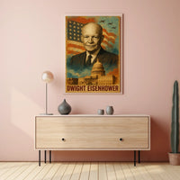 Dwight D. Eisenhower 34th President of the United States Layered Digital Collage Poster