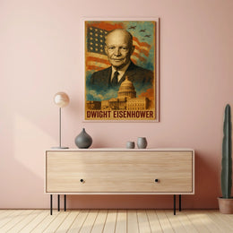 Dwight D. Eisenhower 34th President of the United States Layered Digital Collage Poster