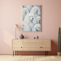 Whimsical Poodle Parade Poster Wall Art Print