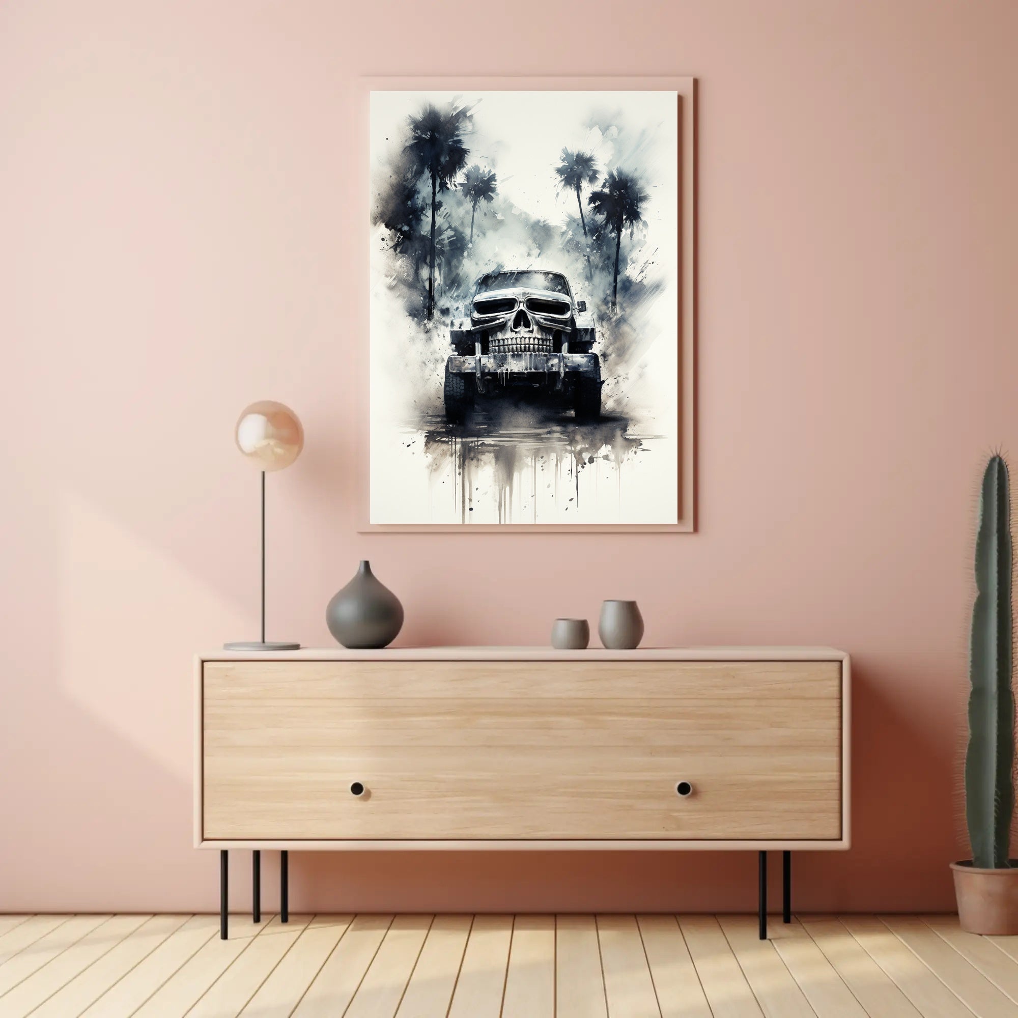 Skull Cruiser In The Mist Poster