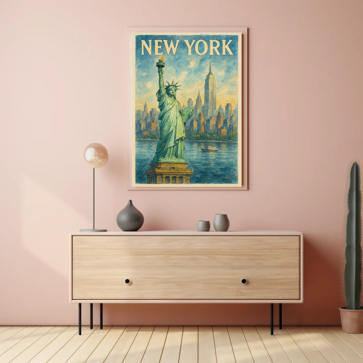 New York Iconic Landmarks Poster
