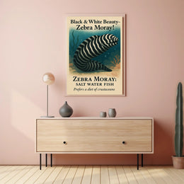 Black White Beauty Zebra Moray Poster PosterGoat