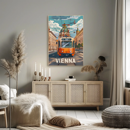 Vienna Streetcar City Architecture Austria Travel Poster