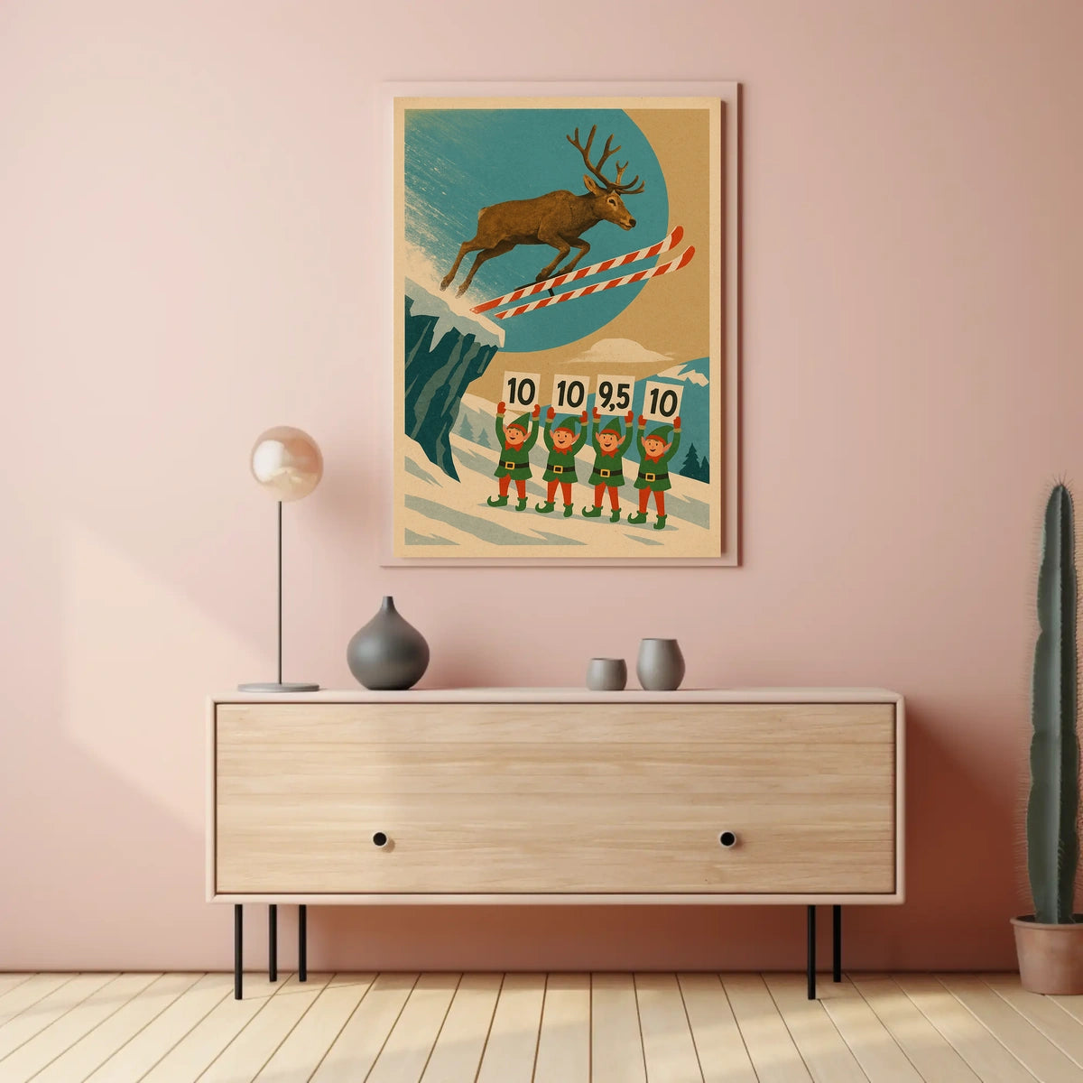 Reindeer Ski Jumping Extravaganza Poster