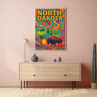 North Dakota Psychedelic Poster