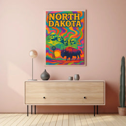 North Dakota Psychedelic Poster