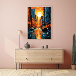 Urban Sunset Symphony Poster PosterGoat