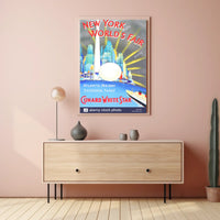 New York Worlds Fair Travel Poster Abstract Wall Art Retro