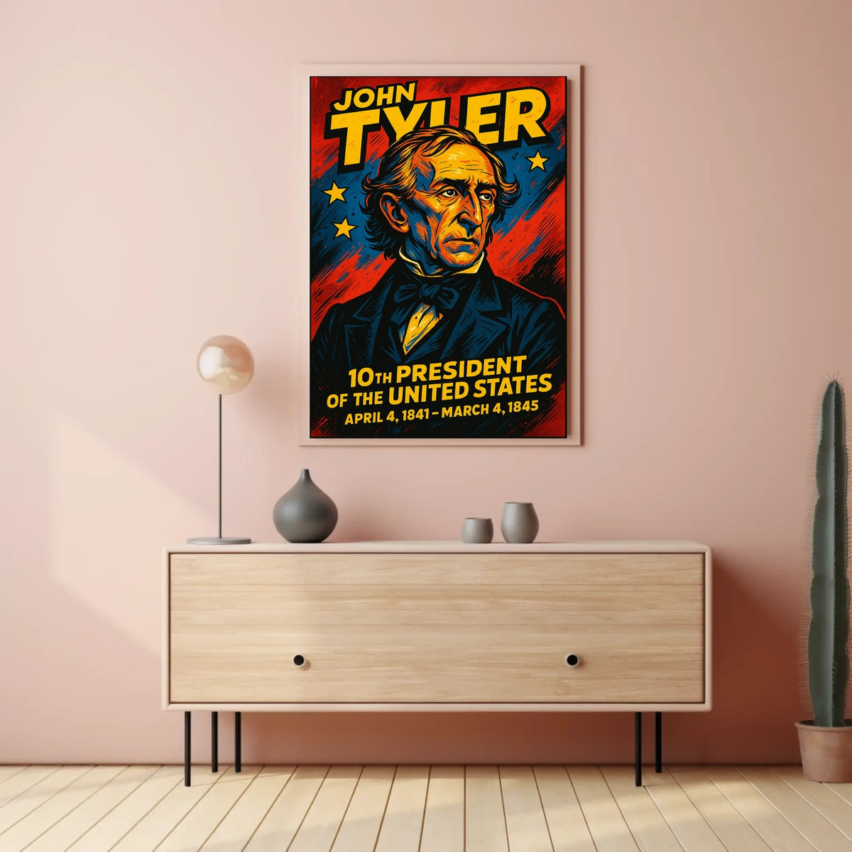 John Tyler 10Th President Poster Wall Art Historical Decor