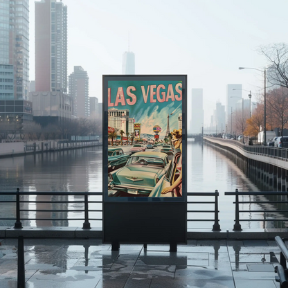 Las Vegas Retro Scene Poster
