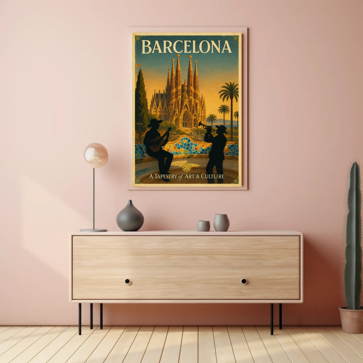 Barcelona A Tapestry of Art Culture Poster