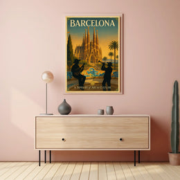 Barcelona A Tapestry of Art Culture Poster