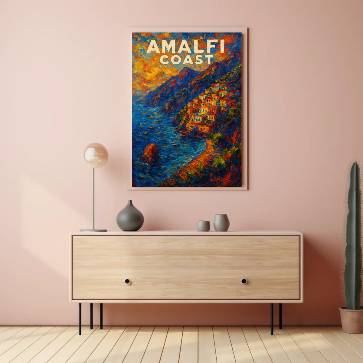 Amalfi Coast Poster Wall Art Print 18x24 Coastal Decor