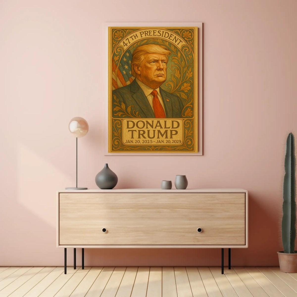 Donald Trump Guardian Liberty Art Nouveau Patriotic Leadership Enthusiast Poster