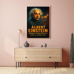 Albert Einstein Relativity Vintage Science Poster