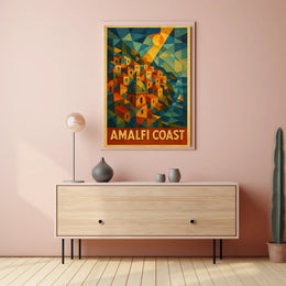 Amalfi Coast Poster Wall Art Italy Coastal Scenic Print